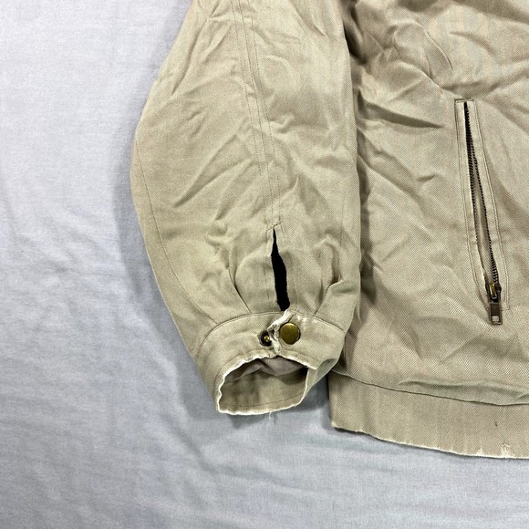 VINTAGE Baracuta Bomber Jacket Mens XL Khaki Silk Lined Full Zip Harrington * - Picture 6 of 16